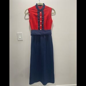 BayBerry vintage ruffle polka dot  maxi dress